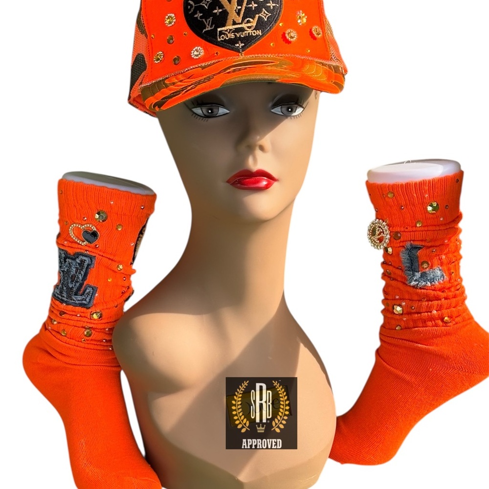 Custom Embellished Cap and Socks Set